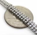 14k white gold 3 row diamond tennis bracelet 7.50 inches 4.00ct