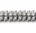 14k white gold 3 row diamond tennis bracelet 7.50 inches 4.00ct