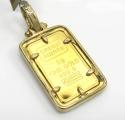 10k yellow gold diamond frame with 24k gold statue of liberty bar pendant 0.70ct 