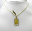 10k yellow gold diamond frame with 24k gold statue of liberty bar pendant 0.70ct 