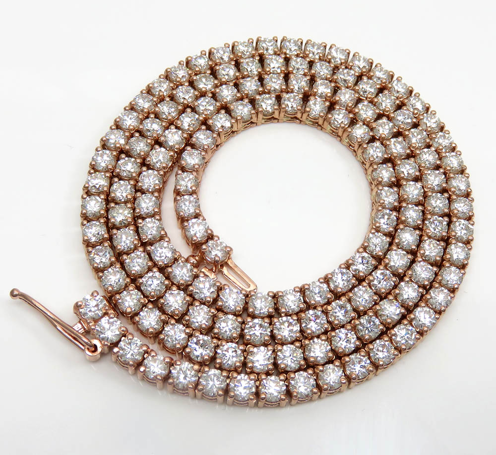 14k gold round 25 pointer vs diamond tennis chain 24 inches 4mm 36.00ct - Image 2