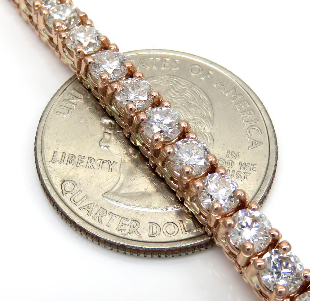 14k gold round 25 pointer vs diamond tennis chain 24 inches 4mm 36.00ct - Image 3