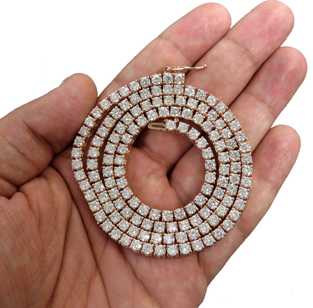 14k gold round 25 pointer vs diamond tennis chain 24 inches 4mm 36.00ct - Image 7