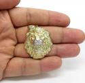 10k two tone gold solid large 3d lion head pendant