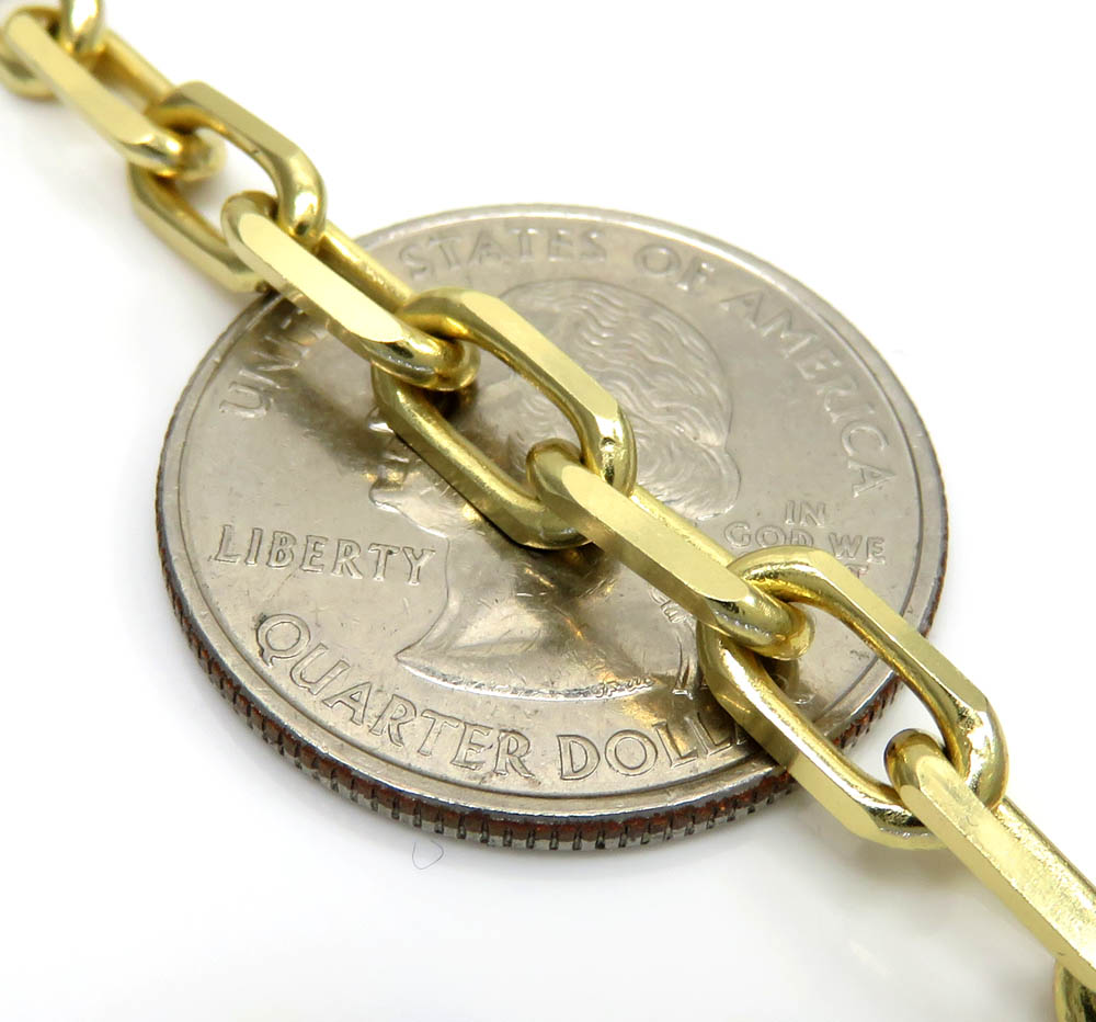 14k yellow gold solid cable link chain 30 inches 5.20mm 