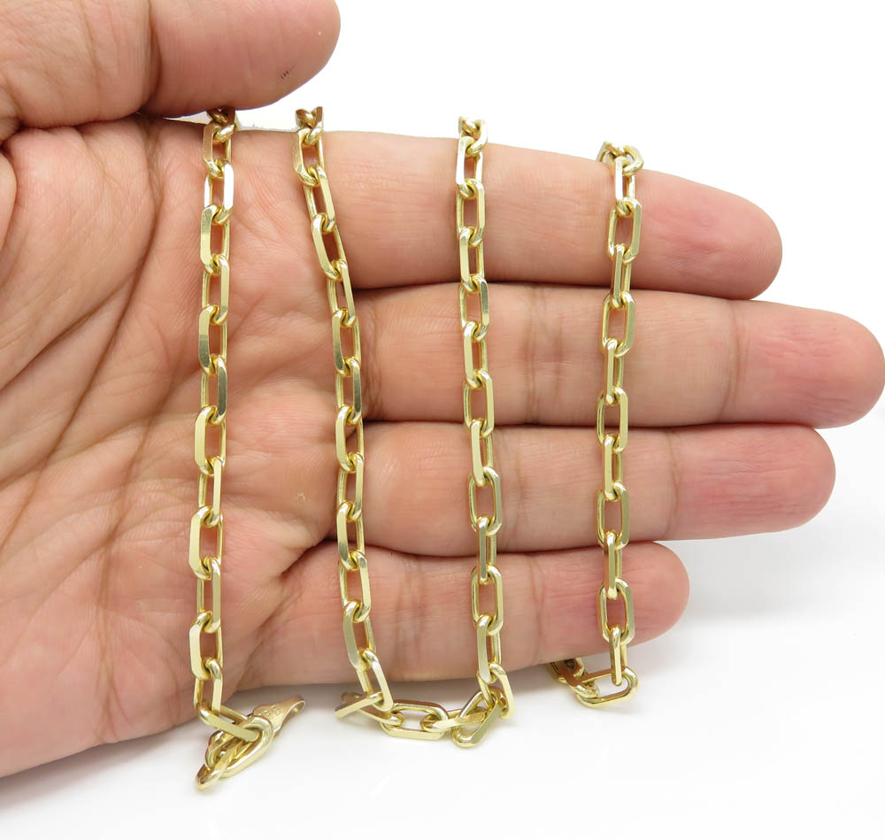 14k yellow gold solid cable link chain 30 inches 5.20mm 