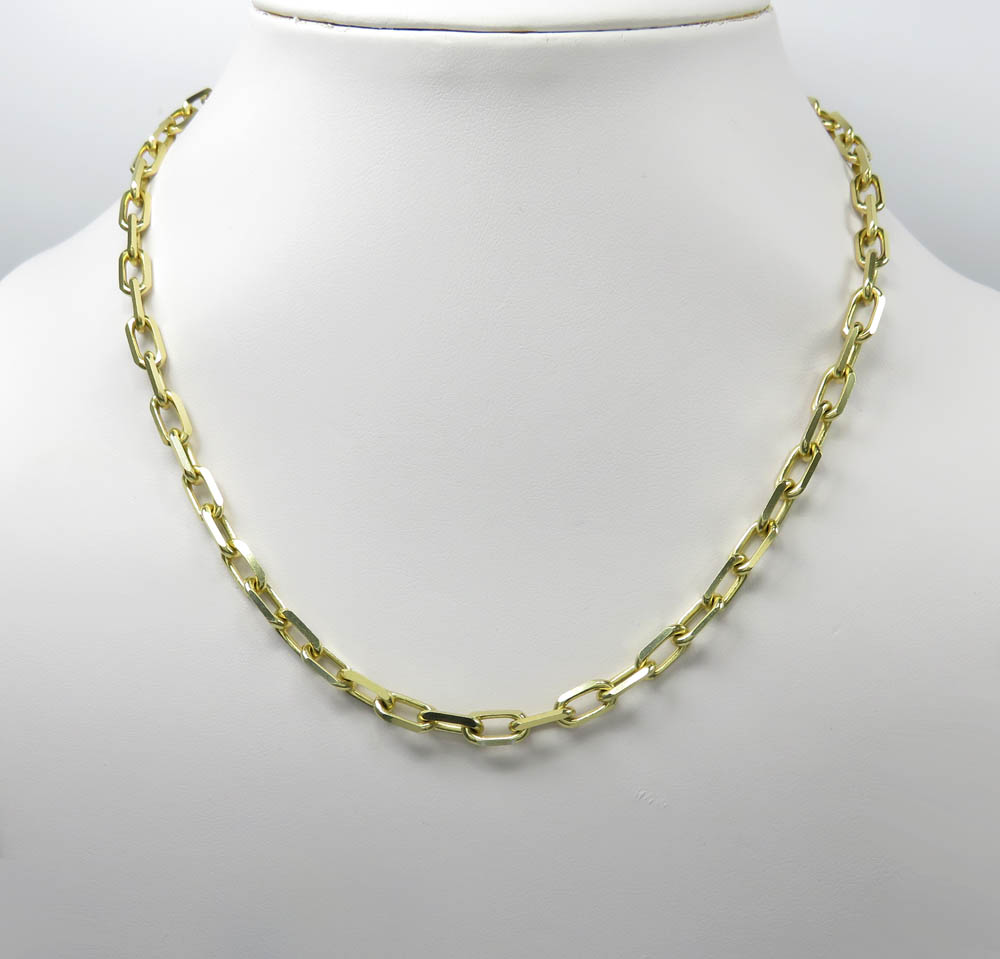 14k yellow gold solid cable link chain 30 inches 5.20mm 