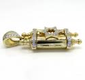 14k yellow gold diamond star of david torah pendant 0.85ct 