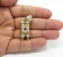 14k yellow gold diamond star of david torah pendant 0.85ct 