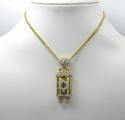 14k yellow gold diamond star of david torah pendant 0.85ct 