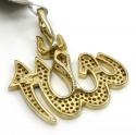 10k yellow gold medium diamond allah pendant 0.49ct