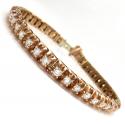 14k rose gold 13 pointer diamond tennis bracelet 8 inch 5.25ct