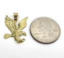10k yellow gold mini diamond cut eagle pendant