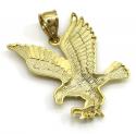 10k yellow gold mini diamond cut eagle pendant