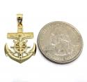 10k yellow gold mini anchor jesus pendant