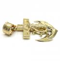 10k yellow gold mini anchor jesus pendant