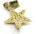10k yellow gold diamond double layer star pendant 3.25ct