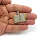 10k yellow gold diamond holy bible book pendant 0.56ct