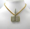 10k yellow gold diamond holy bible book pendant 0.56ct