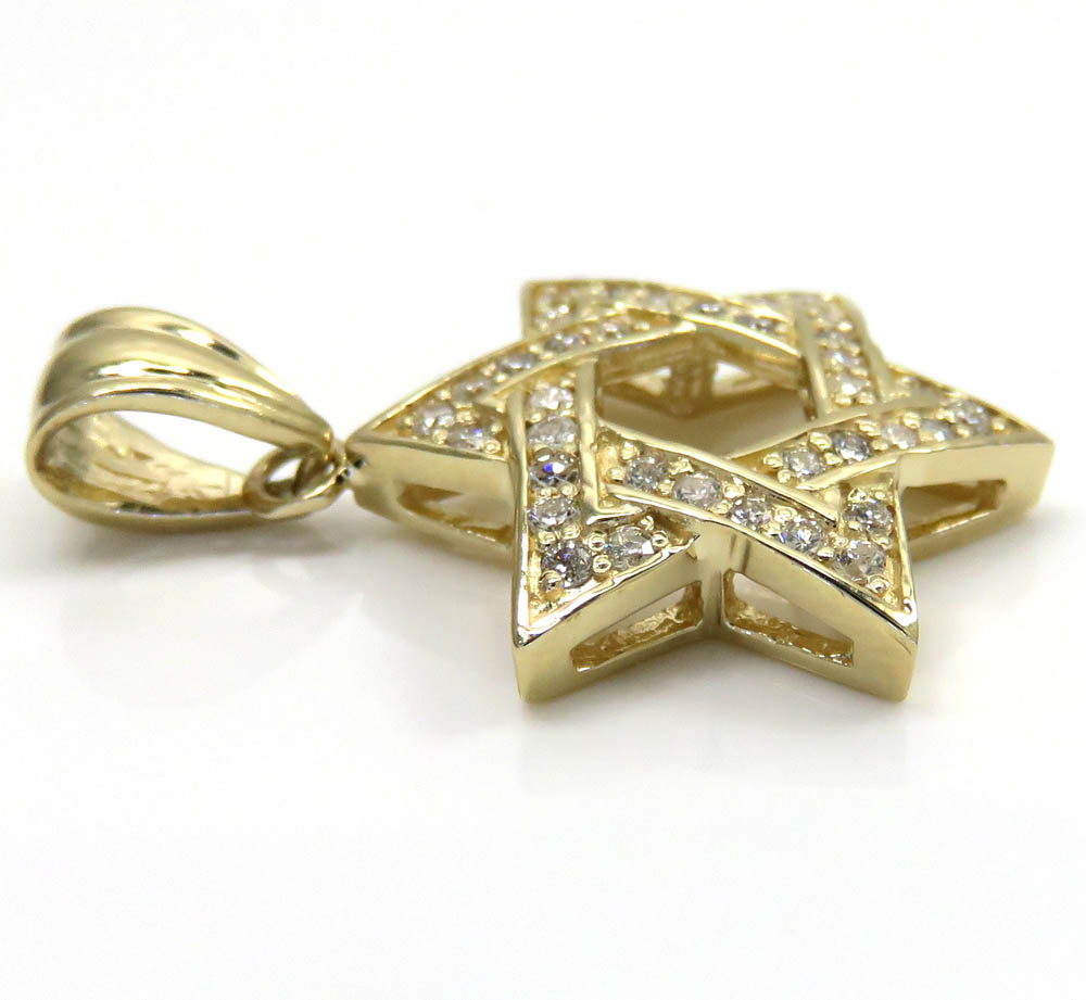 14k yellow or white gold diamond star of david pendant 0.50ct