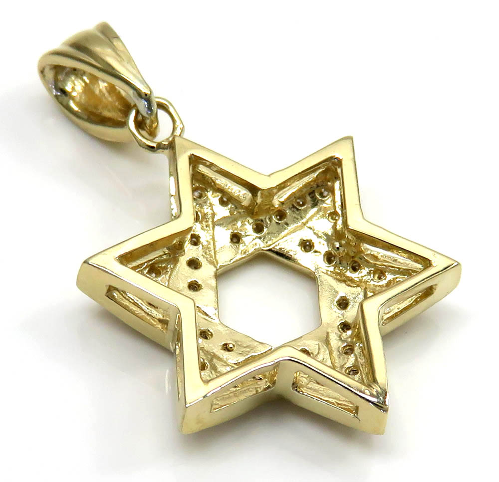 14k yellow or white gold diamond star of david pendant 0.50ct