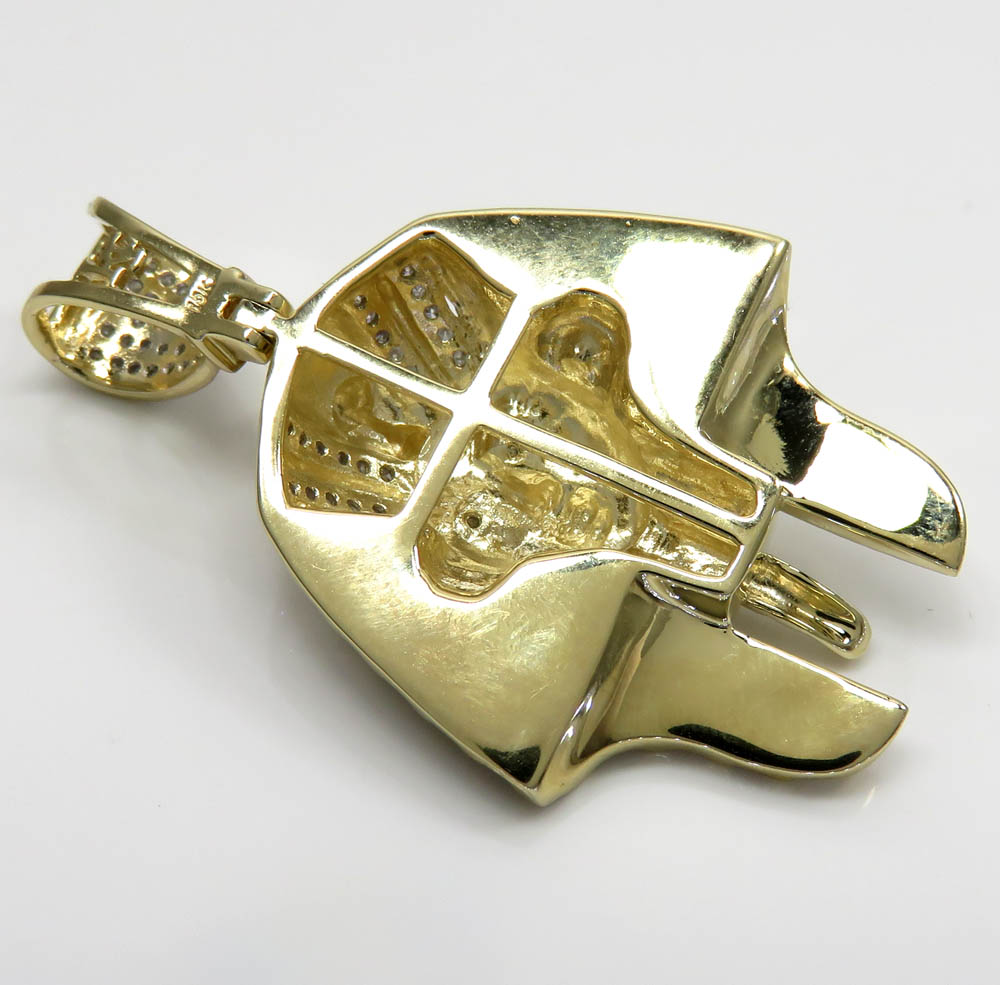 10k yellow gold diamond medium king tut egyptian pendant 0.83ct - Image 4