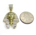 10k yellow gold diamond medium king tut egyptian pendant 0.83ct