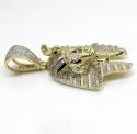 10k yellow gold diamond medium king tut egyptian pendant 0.83ct
