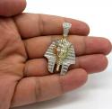 10k yellow gold diamond medium king tut egyptian pendant 0.83ct