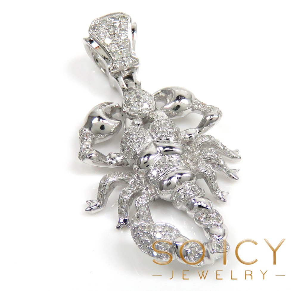 10k yellow gold small diamond scorpion pendant 0.46ct