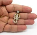 10k yellow gold small diamond scorpion pendant 0.46ct