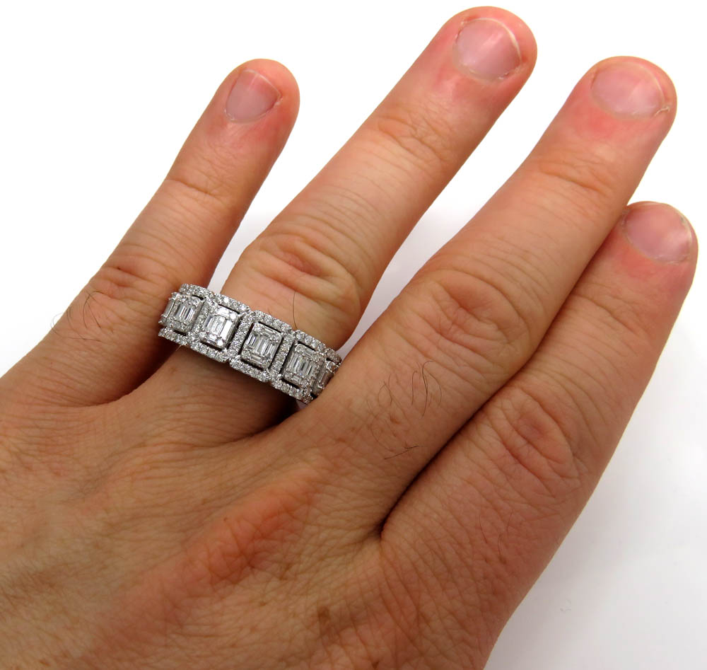 14k rose white or yellow gold round & baguette vs diamond ring 1.62ct - Image 8