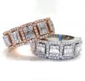 14k rose white or yellow gold round & baguette vs diamond ring 1.62ct 