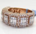 14k rose white or yellow gold round & baguette vs diamond ring 1.62ct 