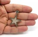 10k rose gold champagne & white diamond star pendant 1.28ct