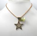 10k rose gold champagne & white diamond star pendant 1.28ct
