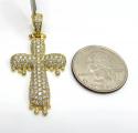 10k yellow gold medium vs diamond drip cross 3.00ct