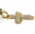 10k yellow gold medium vs diamond drip cross 3.00ct