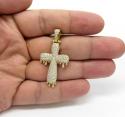 10k yellow gold medium vs diamond drip cross 3.00ct