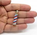 10k yellow gold enamel diamond barber pole pendant 0.59ct