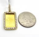14k yellow gold diamond frame with 24k gold chai pendant 1.13ct 