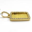 14k yellow gold diamond frame with 24k gold chai pendant 1.13ct 