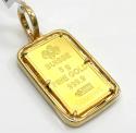 14k yellow gold diamond frame with 24k gold chai pendant 1.13ct 