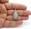 10k yellow gold diamond boxing glove pendant 1.12ct