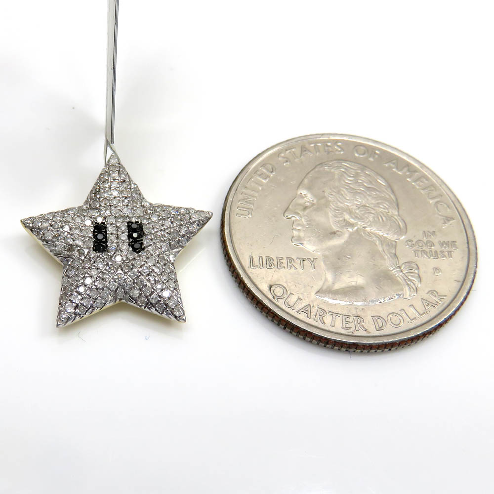 10k yellow gold small diamond mario star pendant 0.34ct