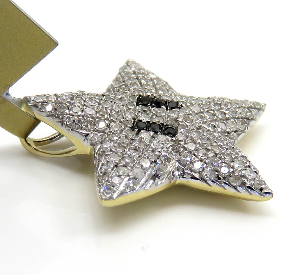 10k yellow gold small diamond mario star pendant 0.34ct - Image 3