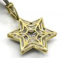 10k yellow gold tier diamond star of david pendant 0.65ct