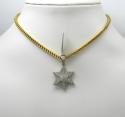 10k yellow gold tier diamond star of david pendant 0.65ct