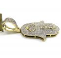 10k yellow gold diamond hieroglyphic hamsa pendant 0.52ct