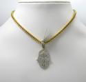 10k yellow gold diamond hieroglyphic hamsa pendant 0.52ct